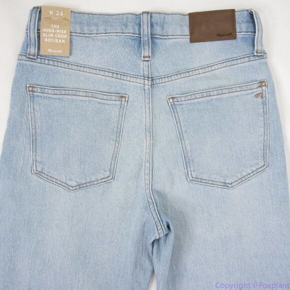 NWT Madewell The High-Rise Slim Crop Boyjean‎ Dumas Wash Ripped Edition, size 24 - Picture 13 of 16